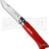 Opinel Knives No. 8 Red Beech Wood Folding Knife W/ Sheath - Stainless Steel -AKC Knife Shop opinel couteau fermant 08 red cm large