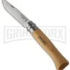 Opinel Knives No. 8 Beech Wood Folding Knife W/ Sheath - Stainless Steel -AKC Knife Shop opinel folding knife beech no 8 large