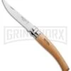 Opinel Knives Slim No. 10 Beechwood Folding Knife - Stainless Steel -AKC Knife Shop opinel op00517 slim beechwood 10 large