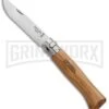 Opinel Knives No. 8 Olivewood Folding Knife - Stainless Steel -AKC Knife Shop opinel op00899 olive large