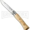 Opinel Knives Nature Stars No. 7 Beech Wood Folding Knife - Stainless Steel -AKC Knife Shop opinel op01549 cm large