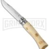 Opinel Knives Nature Snow No. 7 Beech Wood Folding Knife - Stainless Steel -AKC Knife Shop opinel op01553 cm large