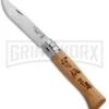 Opinel Knives No. 8 Oak Wood Folding Knife Trout - Stainless Steel -AKC Knife Shop opinel op01625 oak fish large