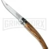 Opinel Knives Slim No. 10 Olive Wood Folding Knife - Stainless Steel -AKC Knife Shop opinel po00645 cm large