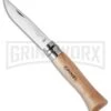 Opinel Knives No. 6 Wood Folding Knife - Stainless Steel Satin Plain -AKC Knife Shop opinel stainless steel beech no 6 large