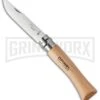 Opinel Knives No. 7 Wood Folding Knife - Stainless Steel Plain -AKC Knife Shop opinel stainless steel beech no 7 large