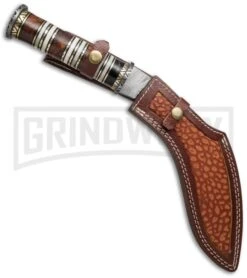 Precursor S4 Kukri Fixed Blade Knife - Damascus Plain -AKC Knife Shop precursor damascus s4 sheath cm large