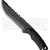 Rite Edge Shadow Black Tactical Fixed Blade Knife W/ Sawback - Black Plain -AKC Knife Shop rite edge shadow black tactical sawback black BP 29522 jr large