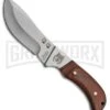 Rite Edge Wolf Skinner Brown Wood Fixed Blade Knife - Satin Plain -AKC Knife Shop rite edge wolf skinner brown wood BP 26007 jr large