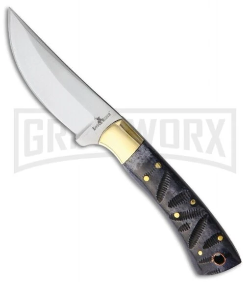 Rough Rider Wormgroove Skinner Gray Bone Fixed Blade Knife - Satin Plain -AKC Knife Shop rough rider wormgroove skinner gray bone BP 25933 jr large