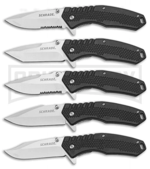 Schrade 5-Piece EDC Folding Knife Combo Pack -AKC Knife Shop schrade 5 piece combo set BHQ 89445 jr 2 large