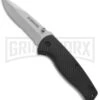 Schrade Black Carbon Fiber Folding Knife - Bead Blast Serr -AKC Knife Shop schrade sch403s serrated carbon fiber large