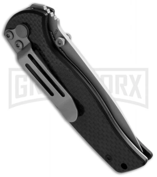 Schrade Black Carbon Fiber Folding Knife - Bead Blast Serr -AKC Knife Shop schrade sch403s serrated carbon fiber side large