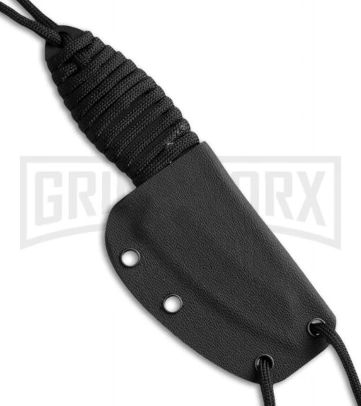 Schrade SCH406N Fixed Blade Neck Knife - Black Plain -AKC Knife Shop schrade sch406n fixed sheath jm large