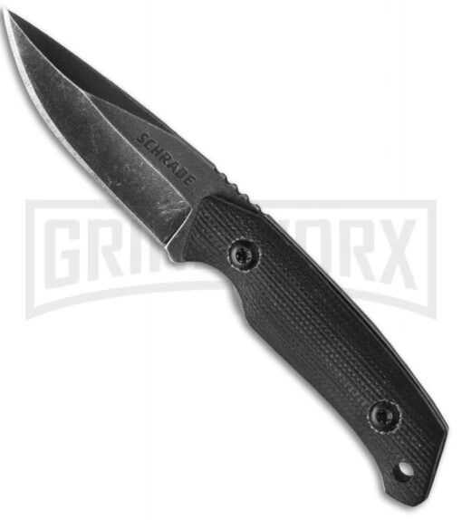 Schrade SCHF13SM Small Fixed Blade Neck Knife - Black Stonewash Plain -AKC Knife Shop schrade schf13sm jm large