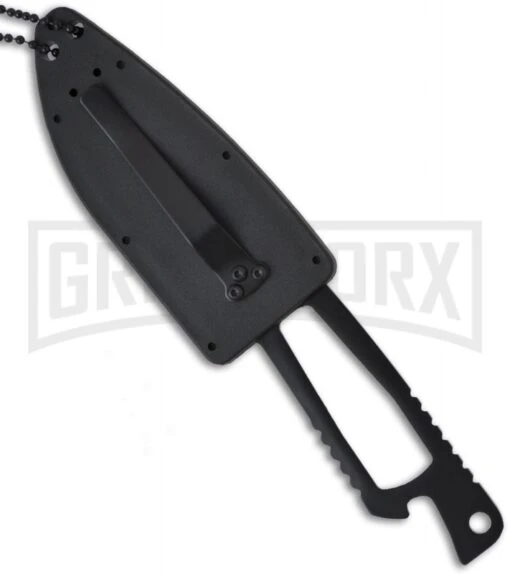 Schrade Extreme Survival SCHF5SN Neck Knife - Black Serr -AKC Knife Shop schrade schf5sn serr fixed zytel sheath large