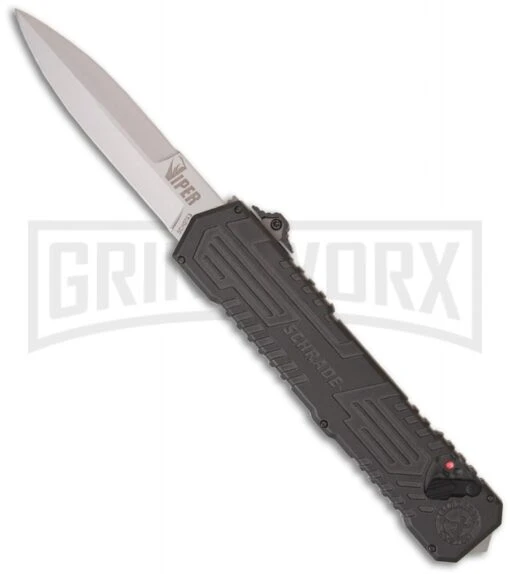 Schrade Viper SCHOTF3 OTF Assisted Opening Knife - Bead Blast Plain -AKC Knife Shop schrade schotf3 large