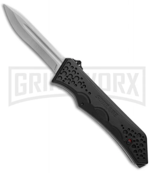 Schrade SCHOTF6 Spear Point OTF Spring Assisted Knife - Bead Blast Plain -AKC Knife Shop schrade schotf6 2 large