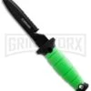 Schrade Water Rat Green Fixed Blade Dive Knife - Black Serr -AKC Knife Shop schrade water rat fixed dive neon green large