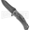 Smith & Wesson Mongoose Aluminum Liner Lock Knife - Black Stonewash Plain -AKC Knife Shop smith and wesson mongoose ll alum black sw GX 31292 jr large