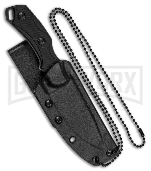 Smith & Wesson M&P Guard Black G-10 Fixed Blade Neck Knife - Black SW Plain -AKC Knife Shop smith and wesson mp guard neck black g 10 black sw GX 31509 jr sheath large