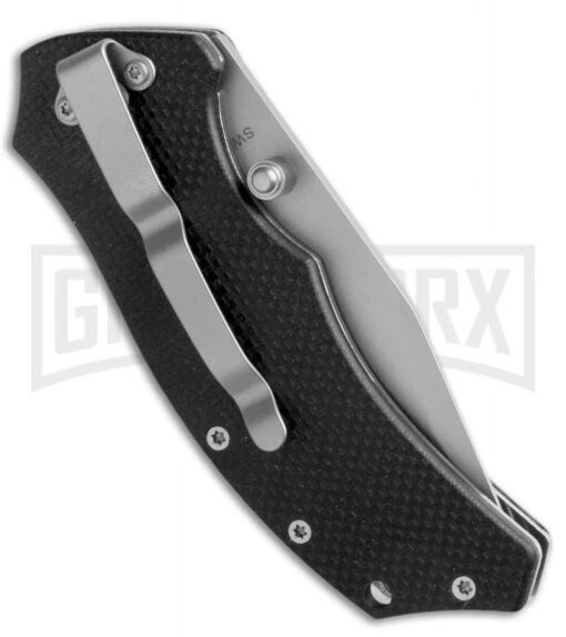 Smith & Wesson Black G-10 Folding Knife - Bead Blast Plain -AKC Knife Shop smith and wesson sw602 side jm large