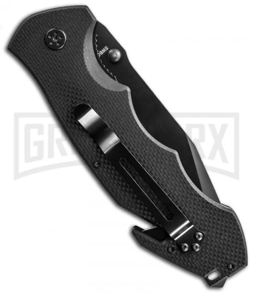 Smith & Wesson SWBG6TS Border Guard Folding Knife - Black Serr -AKC Knife Shop smith wesson border guard swbg6 back large