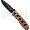 Smith & Wesson Extreme Ops CK105HD Desert Tan Folding Knife - Black Plain -AKC Knife Shop smith wesson ck105hd large