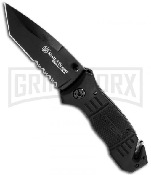 Smith & Wesson First Response SWFR2S Folding Knife - Black Serr -AKC Knife Shop smith wesson clip swfr2s 2 large