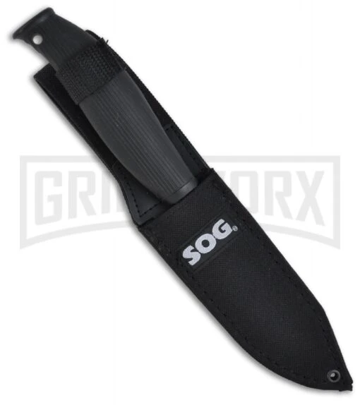 SOG Aura Hunting Fixed Blade Knife - Satin Plain -AKC Knife Shop sog aura hunting au 02 sheath large