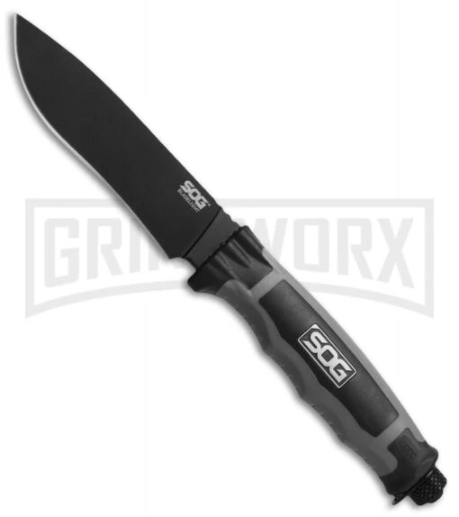 SOG Bladelight Tactical Fixed Blade Knife W/ LED - Black Plain -AKC Knife Shop sog bladelight tactical blt22k large