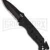 SOG Escape Black Folding Knife - Black Serr -AKC Knife Shop sog escape ff 25 large