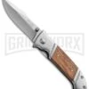 SOG Fielder Mini Wood Folding Knife - Satin Plain -AKC Knife Shop sog fielder mini folder ff33 large