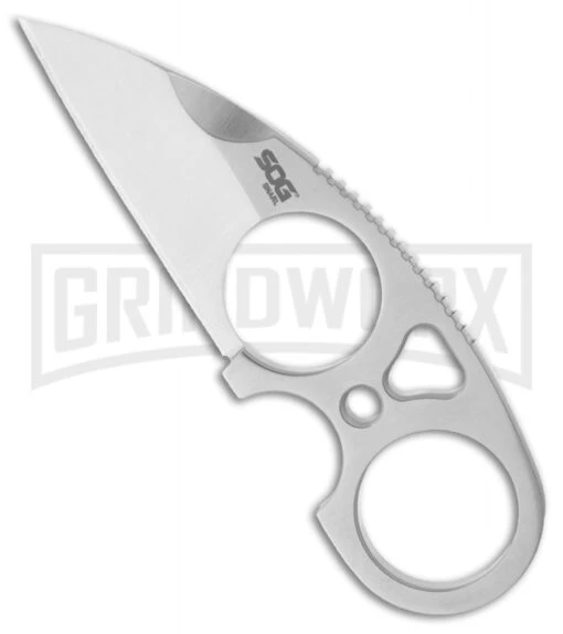 SOG Knife Snarl Fixed Blade Knife - Satin Plain -AKC Knife Shop sog folding knife snarl fixed large