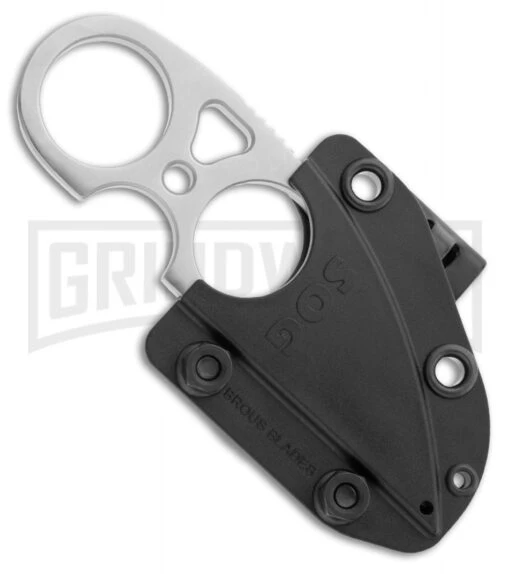 SOG Knife Snarl Fixed Blade Knife - Satin Plain -AKC Knife Shop sog folding knife snarl fixed sheath large