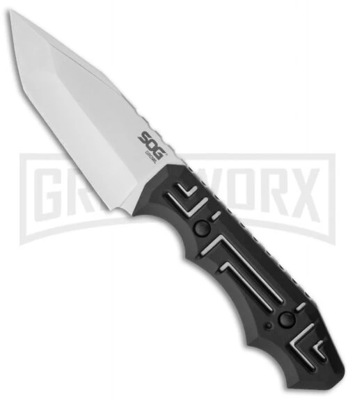 SOG Growl Fixed Blade Knife - Satin Plain -AKC Knife Shop sog growl fixed satin plain jb02k large