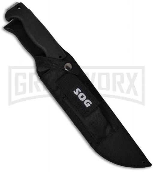 SOG Jungle Canopy Knife - Satin Plain -AKC Knife Shop sog jungle canopy f15 n sheath large