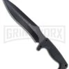 SOG Jungle Warrior Fixed Blade Knife - Black Plain -AKC Knife Shop sog jungle warrior f14 large