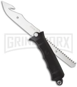 SOG Fusion Black Revolver Seal W/ Saw & Clip Point Blade -AKC Knife Shop sog revolver hunter fx 20 both large