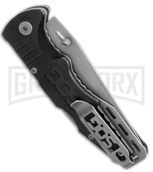 SOG Salute Mini Folding Knife - Bead Blast Plain -AKC Knife Shop sog salute min bead blast ff1001 cp side jm large