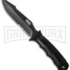 SOG Seal Strike Fixed Blade Knife Deluxe Sheath - TiNi Black Serr -AKC Knife Shop sog seal strike ss1003 cp cm large