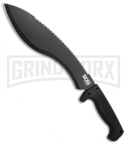 SOG Knives SOGfari Kukri Machete - Black Plain -AKC Knife Shop sog sogfari kukri mc11n cp large