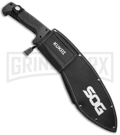 SOG Knives SOGfari Kukri Machete - Black Plain -AKC Knife Shop sog sogfari kukri mc11n cp sheath large