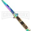 Anomaly 9" Stiletto Style Automatic Knife Sim Stag Handle - Spectrum Plain -AKC Knife Shop stiletto milano 9 a150fr large