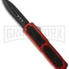 Titan Red D/A OTF Automatic Knife - Dagger Black Plain -AKC Knife Shop titan red black plain large