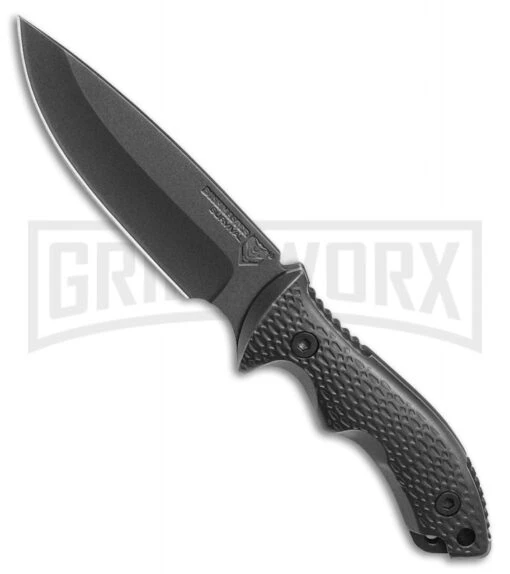 United Cutlery Bushcraft Bushmaster Fixed Blade Knife - Black Plain -AKC Knife Shop united cutlery bushcraft bushmaster black BP 29020 jr large