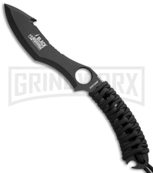 United Cutlery Savage Survival Wilderness Fixed Blade Knife - Black Plain -AKC Knife Shop united cutlery bv138 black savage survival wilderness paracord fixed large