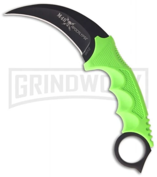 United Cutlery M48 Apocalypse Karambit Green Fixed Blade Knife - Black Plain -AKC Knife Shop united cutlery m48 apocalypse karambit uc2951 large