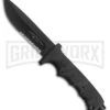 US Army Valor Black Fixed Blade Knife W/ Sheath - Black Serr -AKC Knife Shop us army valor black sheah black serr BP 28693 jr large